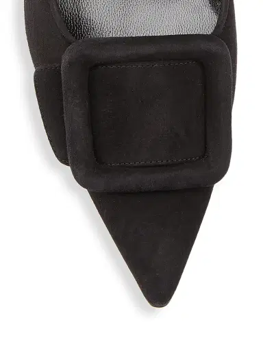 Manolo Blahnik Women's Maysale 70MM Suede Pumps - Black - Size 8.5 | Thumbnail 4 Manolo Blahnik Women's Maysale 70MM Suede Pumps - Black - Size 8.5 | Thumbnail 4