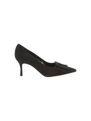 Manolo Blahnik Women's Maysale 70MM Suede Pumps - Black - Size 8.5 | Thumbnail 1 Manolo Blahnik Women's Maysale 70MM Suede Pumps - Black - Size 8.5 | Thumbnail 1
