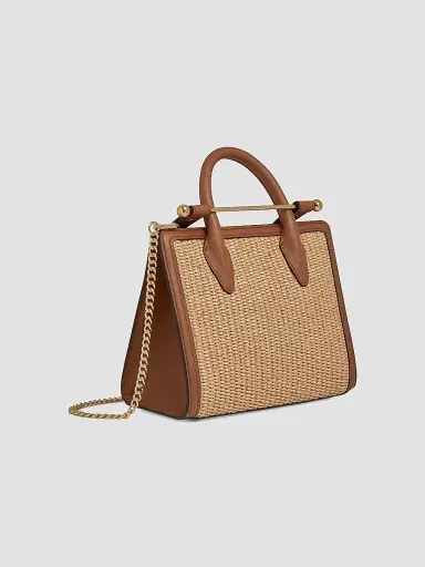 Strathberry Women's Mini Raffia & Leather Tote Bag | Thumbnail 5 Strathberry Women's Mini Raffia & Leather Tote Bag | Thumbnail 5