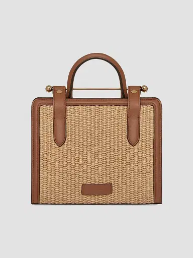 Strathberry Women's Mini Raffia & Leather Tote Bag | Thumbnail 6 Strathberry Women's Mini Raffia & Leather Tote Bag | Thumbnail 6
