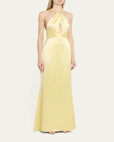 Retrofête Magnolia Satin Halter Dress | Thumbnail 4 Retrofête Magnolia Satin Halter Dress | Thumbnail 4
