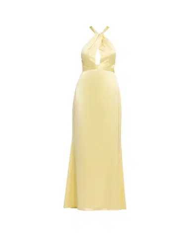 Retrofête Magnolia Satin Halter Dress | Thumbnail 1 Retrofête Magnolia Satin Halter Dress | Thumbnail 1