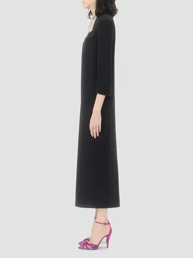 Valentino Garavani Women's Cady Couture Embroidered Dress - Black Silver - Size 2 | Thumbnail 3 Valentino Garavani Women's Cady Couture Embroidered Dress - Black Silver - Size 2 | Thumbnail 3