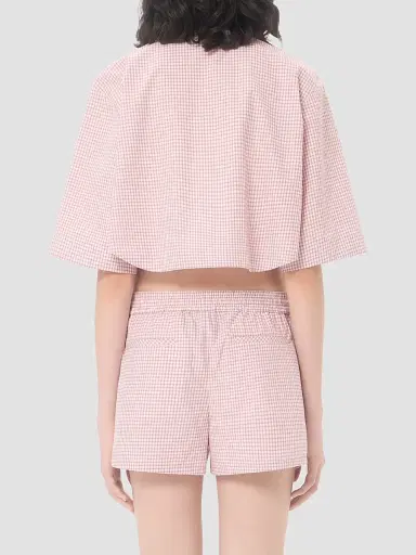 Valentino Garavani Women's Shirt with Checked Pattern - Pink Ivory - Size 8 | Thumbnail 5 Valentino Garavani Women's Shirt with Checked Pattern - Pink Ivory - Size 8 | Thumbnail 5