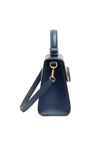Valentino Garavani Women's V-Sling Grainy Calfskin Handbag - Blue | Thumbnail 3 Valentino Garavani Women's V-Sling Grainy Calfskin Handbag - Blue | Thumbnail 3