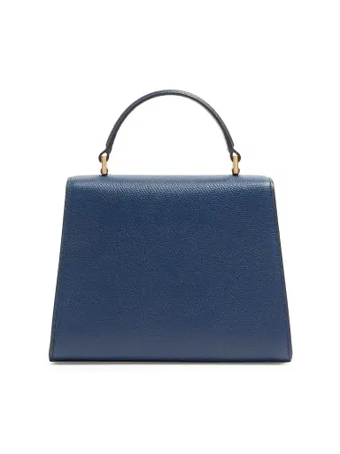 Valentino Garavani Women's V-Sling Grainy Calfskin Handbag - Blue | Thumbnail 4 Valentino Garavani Women's V-Sling Grainy Calfskin Handbag - Blue | Thumbnail 4