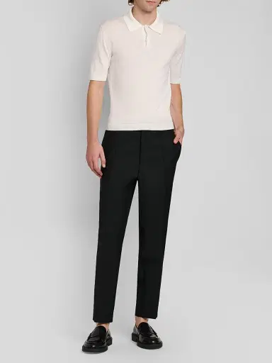 Jil Sander Men's Fine Wool Polo Shirt - Piuma | Thumbnail 2 Jil Sander Men's Fine Wool Polo Shirt - Piuma | Thumbnail 2