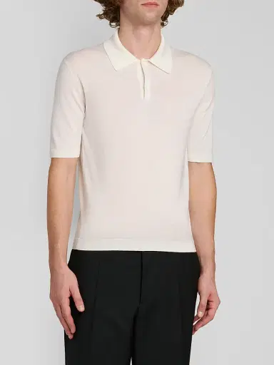 Jil Sander Men's Fine Wool Polo Shirt - Piuma | Thumbnail 4 Jil Sander Men's Fine Wool Polo Shirt - Piuma | Thumbnail 4