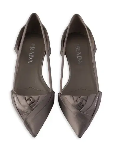 Prada Women's Satin Cut-Out Ballerinas | Thumbnail 2 Prada Women's Satin Cut-Out Ballerinas | Thumbnail 2