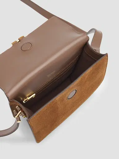 TOM FORD Women's Tara Suede Mini Flap Crossbody Bag - Whiskey | Thumbnail 4 TOM FORD Women's Tara Suede Mini Flap Crossbody Bag - Whiskey | Thumbnail 4