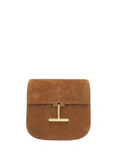 TOM FORD Women's Tara Suede Mini Flap Crossbody Bag - Whiskey | Thumbnail 1 TOM FORD Women's Tara Suede Mini Flap Crossbody Bag - Whiskey | Thumbnail 1