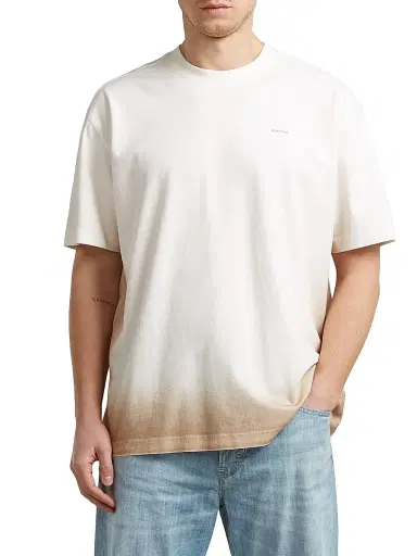 G-Star Men's Logo Sprayed Cotton T-Shirt - Milk Dark Brick Spray - Size XL | Thumbnail 3 G-Star Men's Logo Sprayed Cotton T-Shirt - Milk Dark Brick Spray - Size XL | Thumbnail 3