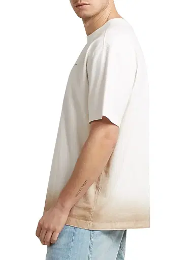 G-Star Men's Logo Sprayed Cotton T-Shirt - Milk Dark Brick Spray - Size XL | Thumbnail 4 G-Star Men's Logo Sprayed Cotton T-Shirt - Milk Dark Brick Spray - Size XL | Thumbnail 4
