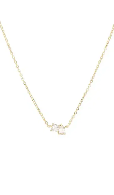 By Adina Eden Cz Princess Cut X Baguette Pendant Necklace | Thumbnail 2 By Adina Eden Cz Princess Cut X Baguette Pendant Necklace | Thumbnail 2