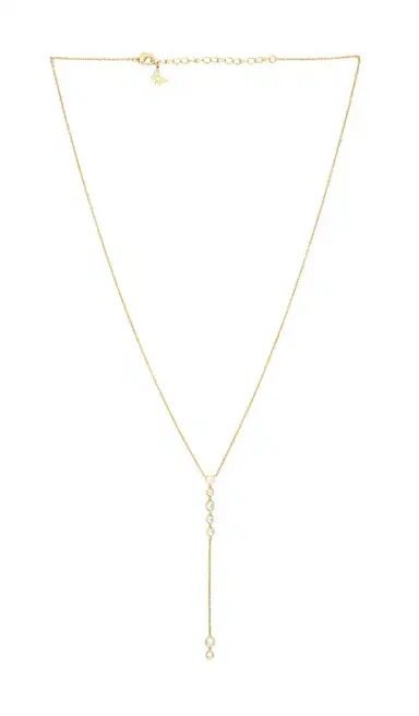 By Adina Eden Multi Bezel Stone Drop Lariat Necklace | Thumbnail 1 By Adina Eden Multi Bezel Stone Drop Lariat Necklace | Thumbnail 1