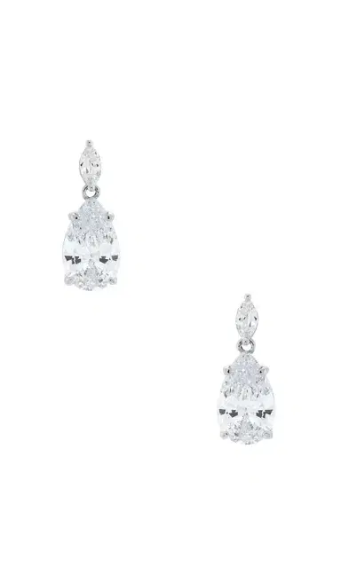 By Adina Eden Fancy Cz Marquise X Pear Dangle Stud Earring | Thumbnail 1 By Adina Eden Fancy Cz Marquise X Pear Dangle Stud Earring | Thumbnail 1