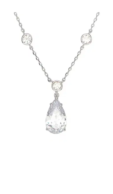 By Adina Eden Fancy Cz Pear Drop Bezel Chain Necklace | Thumbnail 2 By Adina Eden Fancy Cz Pear Drop Bezel Chain Necklace | Thumbnail 2
