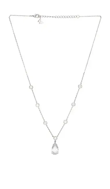 By Adina Eden Fancy Cz Pear Drop Bezel Chain Necklace | Thumbnail 1 By Adina Eden Fancy Cz Pear Drop Bezel Chain Necklace | Thumbnail 1