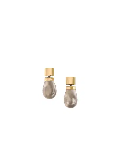 Khaite Keefe Earrings In Antique Gold With | Thumbnail 1 Khaite Keefe Earrings In Antique Gold With | Thumbnail 1