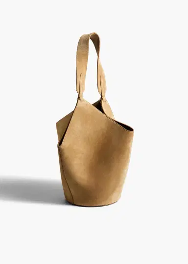 Khaite Small Lotus Tote In Mud Suede | Thumbnail 2 Khaite Small Lotus Tote In Mud Suede | Thumbnail 2