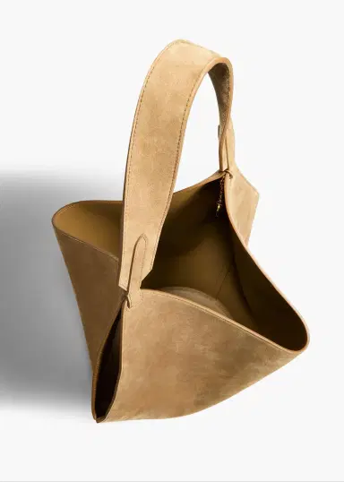 Khaite Small Lotus Tote In Mud Suede | Thumbnail 3 Khaite Small Lotus Tote In Mud Suede | Thumbnail 3