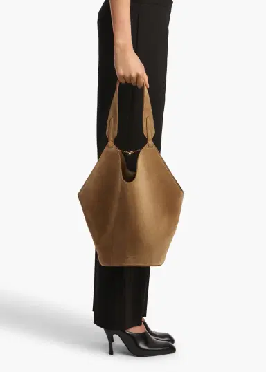 Khaite Small Lotus Tote In Mud Suede | Thumbnail 5 Khaite Small Lotus Tote In Mud Suede | Thumbnail 5