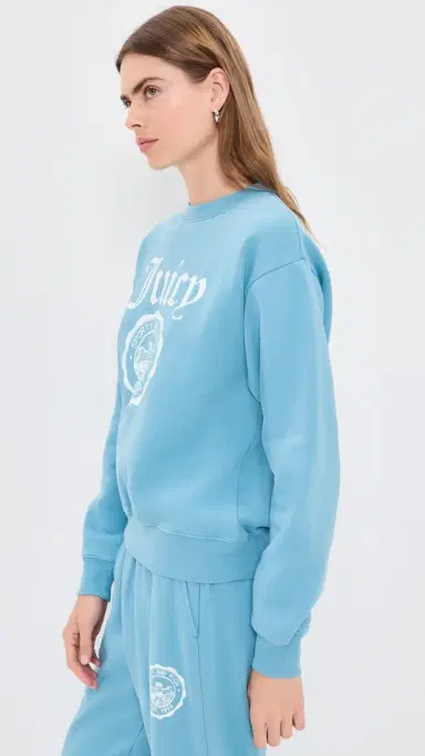 Sporty & Rich x Juicy Couture Emblem Sweatshirt ky Blue | Thumbnail 4 Sporty & Rich x Juicy Couture Emblem Sweatshirt ky Blue | Thumbnail 4