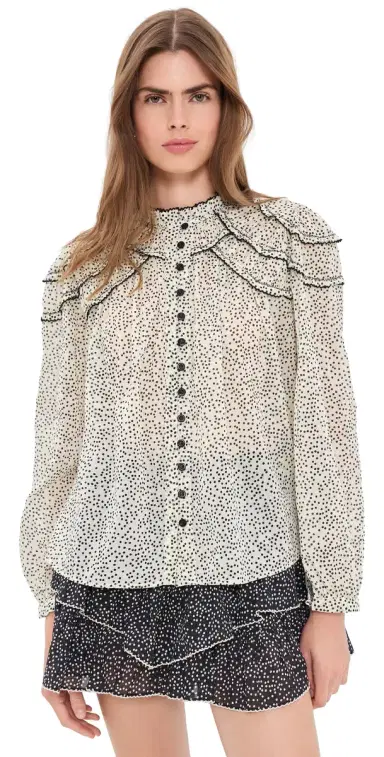 Isabel Marant Étoile Christa Top Ecru/Black | Thumbnail 1 Isabel Marant Étoile Christa Top Ecru/Black | Thumbnail 1