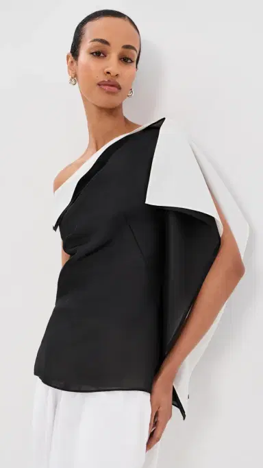 Róhe Sculptural Double Layered Top Black | Thumbnail 2 Róhe Sculptural Double Layered Top Black | Thumbnail 2