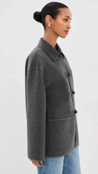 Róhe Double-Faced Wool Jacket Dark Grey Melange | Thumbnail 4 Róhe Double-Faced Wool Jacket Dark Grey Melange | Thumbnail 4