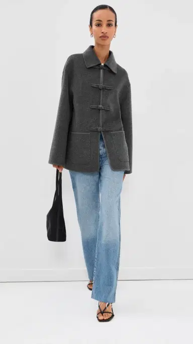 Róhe Double-Faced Wool Jacket Dark Grey Melange | Thumbnail 5 Róhe Double-Faced Wool Jacket Dark Grey Melange | Thumbnail 5