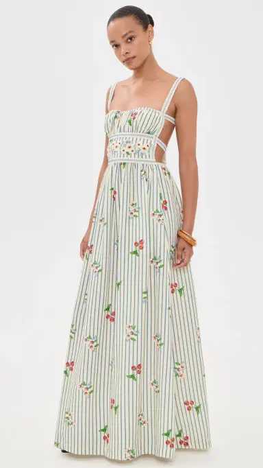 Agua Bendita Ameli Basket Embroidered Maxi Dress ulticolor | Thumbnail 2 Agua Bendita Ameli Basket Embroidered Maxi Dress ulticolor | Thumbnail 2