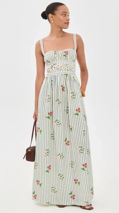 Agua Bendita Ameli Basket Embroidered Maxi Dress ulticolor | Thumbnail 5 Agua Bendita Ameli Basket Embroidered Maxi Dress ulticolor | Thumbnail 5
