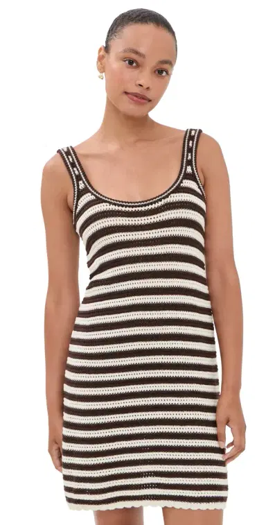 Marine Layer Archive Sweater Mini Dress Brown/White Stripe | Thumbnail 1 Marine Layer Archive Sweater Mini Dress Brown/White Stripe | Thumbnail 1
