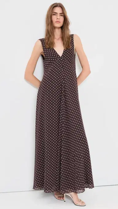 VRG GRL aeve Maxi Dress Chocolate Polka Dot | Thumbnail 2 VRG GRL aeve Maxi Dress Chocolate Polka Dot | Thumbnail 2