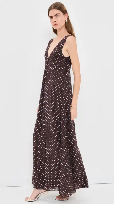 VRG GRL aeve Maxi Dress Chocolate Polka Dot | Thumbnail 4 VRG GRL aeve Maxi Dress Chocolate Polka Dot | Thumbnail 4