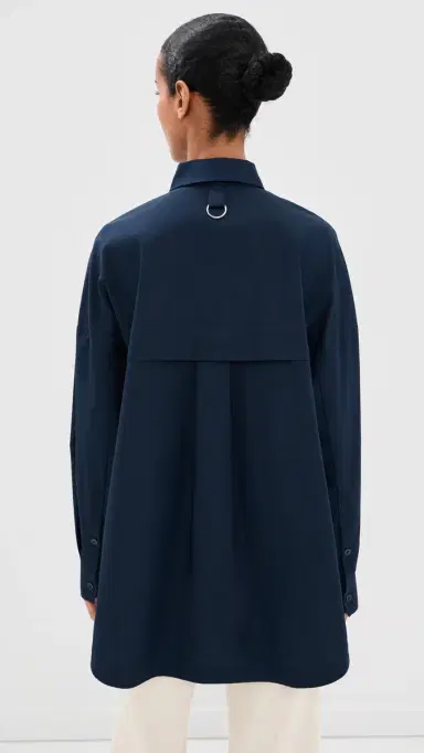 Tibi Gabe Oversized Button Down Shirt Navy | Thumbnail 3 Tibi Gabe Oversized Button Down Shirt Navy | Thumbnail 3