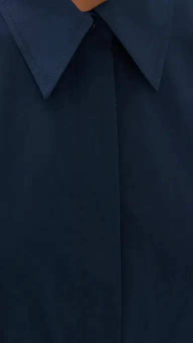 Tibi Gabe Oversized Button Down Shirt Navy | Thumbnail 6 Tibi Gabe Oversized Button Down Shirt Navy | Thumbnail 6