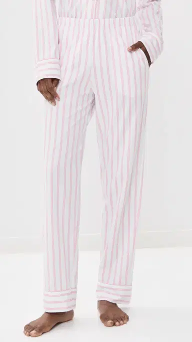 Petite Plume Luxe Pima Cotton tripe Pajama et White | Thumbnail 5 Petite Plume Luxe Pima Cotton tripe Pajama et White | Thumbnail 5