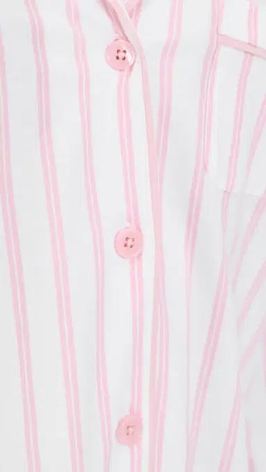 Petite Plume Luxe Pima Cotton tripe Pajama et White | Thumbnail 6 Petite Plume Luxe Pima Cotton tripe Pajama et White | Thumbnail 6