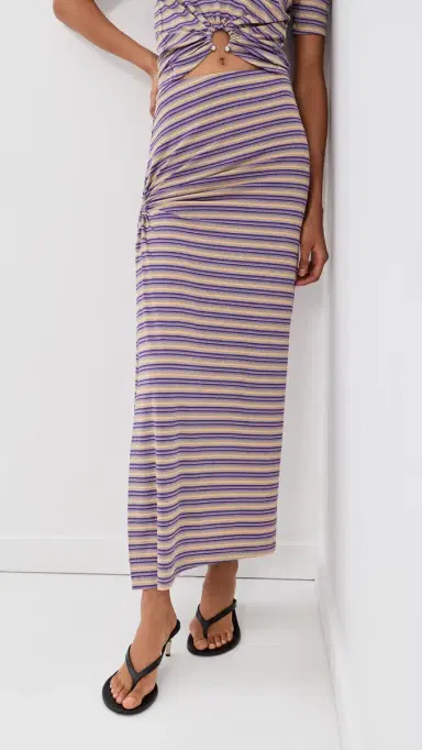 rabanne Jupe Skirt tripes Violet/Red | Thumbnail 2 rabanne Jupe Skirt tripes Violet/Red | Thumbnail 2