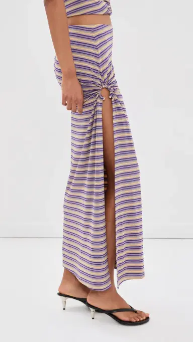 rabanne Jupe Skirt tripes Violet/Red | Thumbnail 4 rabanne Jupe Skirt tripes Violet/Red | Thumbnail 4