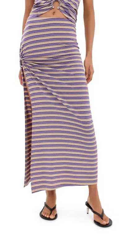 rabanne Jupe Skirt tripes Violet/Red | Thumbnail 1 rabanne Jupe Skirt tripes Violet/Red | Thumbnail 1