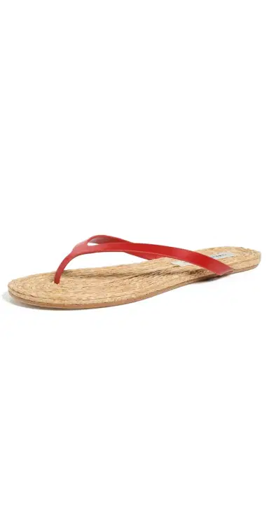 Christopher Esber Palma Flip Flops Carmine Red/Natural | Thumbnail 1 Christopher Esber Palma Flip Flops Carmine Red/Natural | Thumbnail 1