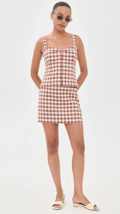 Hill House Home The Hallie Skirt Rust Gingham | Thumbnail 5 Hill House Home The Hallie Skirt Rust Gingham | Thumbnail 5