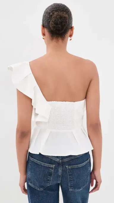 English Factory One Shoulder Ruffle Top White | Thumbnail 3 English Factory One Shoulder Ruffle Top White | Thumbnail 3