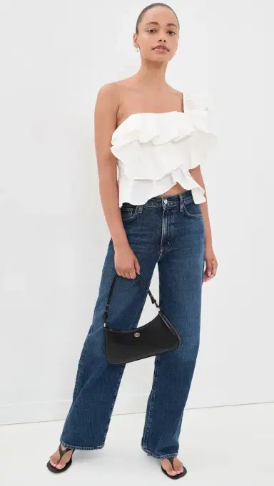 English Factory One Shoulder Ruffle Top White | Thumbnail 5 English Factory One Shoulder Ruffle Top White | Thumbnail 5