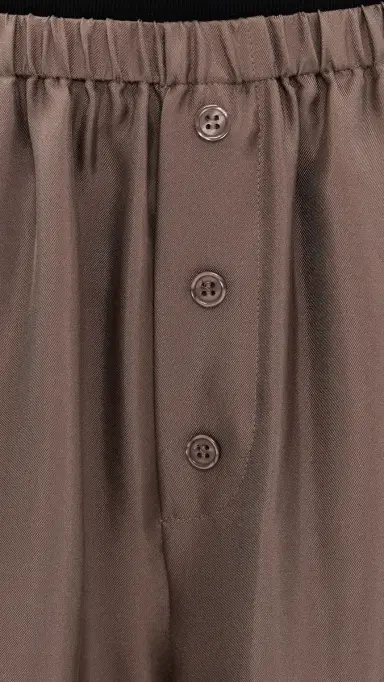 Róhe Relaxed Silk Trousers Taupe | Thumbnail 6 Róhe Relaxed Silk Trousers Taupe | Thumbnail 6