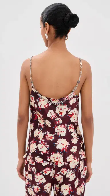 rabanne Silk Floral Top Flowers Trims Purple/Yel | Thumbnail 3 rabanne Silk Floral Top Flowers Trims Purple/Yel | Thumbnail 3