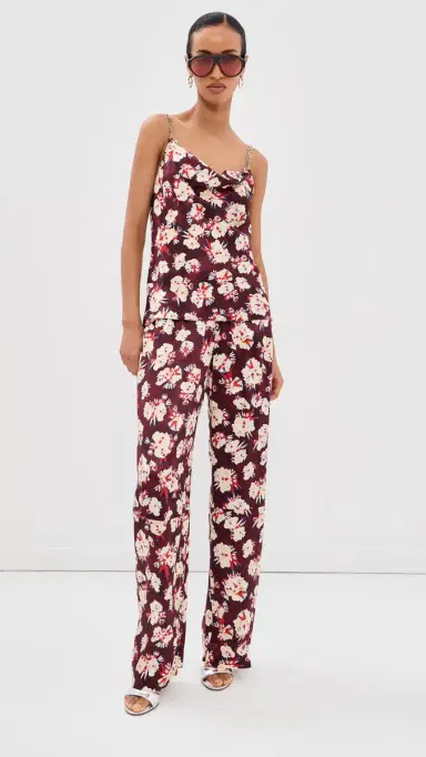 rabanne Silk Floral Top Flowers Trims Purple/Yel | Thumbnail 5 rabanne Silk Floral Top Flowers Trims Purple/Yel | Thumbnail 5